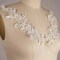 1 Pair White Bridal Applique Beaded Lace with Sequins for Gown, Veil, Costume
